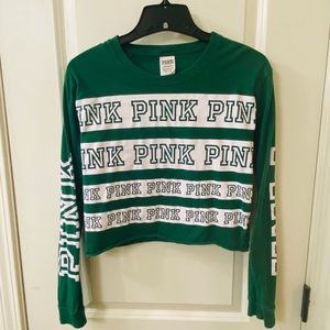cropped PINK long sleeve shirt